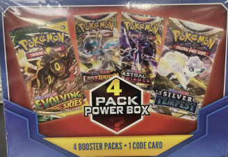 pokemon 4 pack power box blue mystery